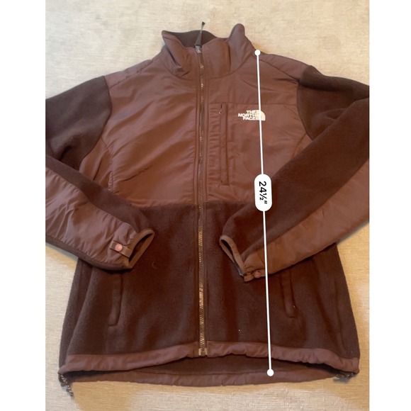 The North Face Polartec Fleece Jacket Women's M Brown Zip Up Puffer Panel - Picture 2 of 6